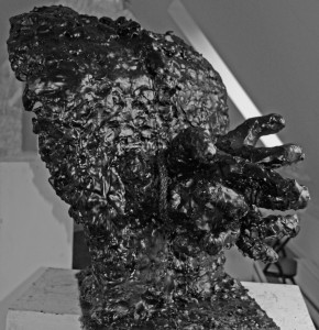 ENSLAVED, IN THE SHADOWS OF WAR Wax model for bronze sculpture entry for UNESCO slavery memorial, NY